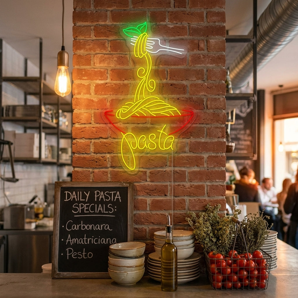 "Italiensk pasta" Neonskylt