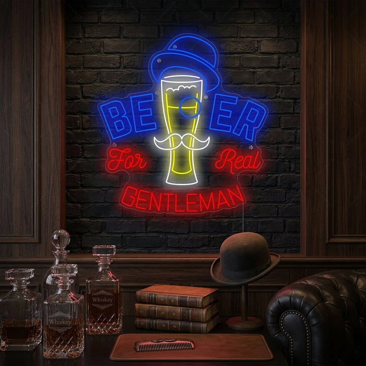 "Beer For Gentleman" Neonskylt
