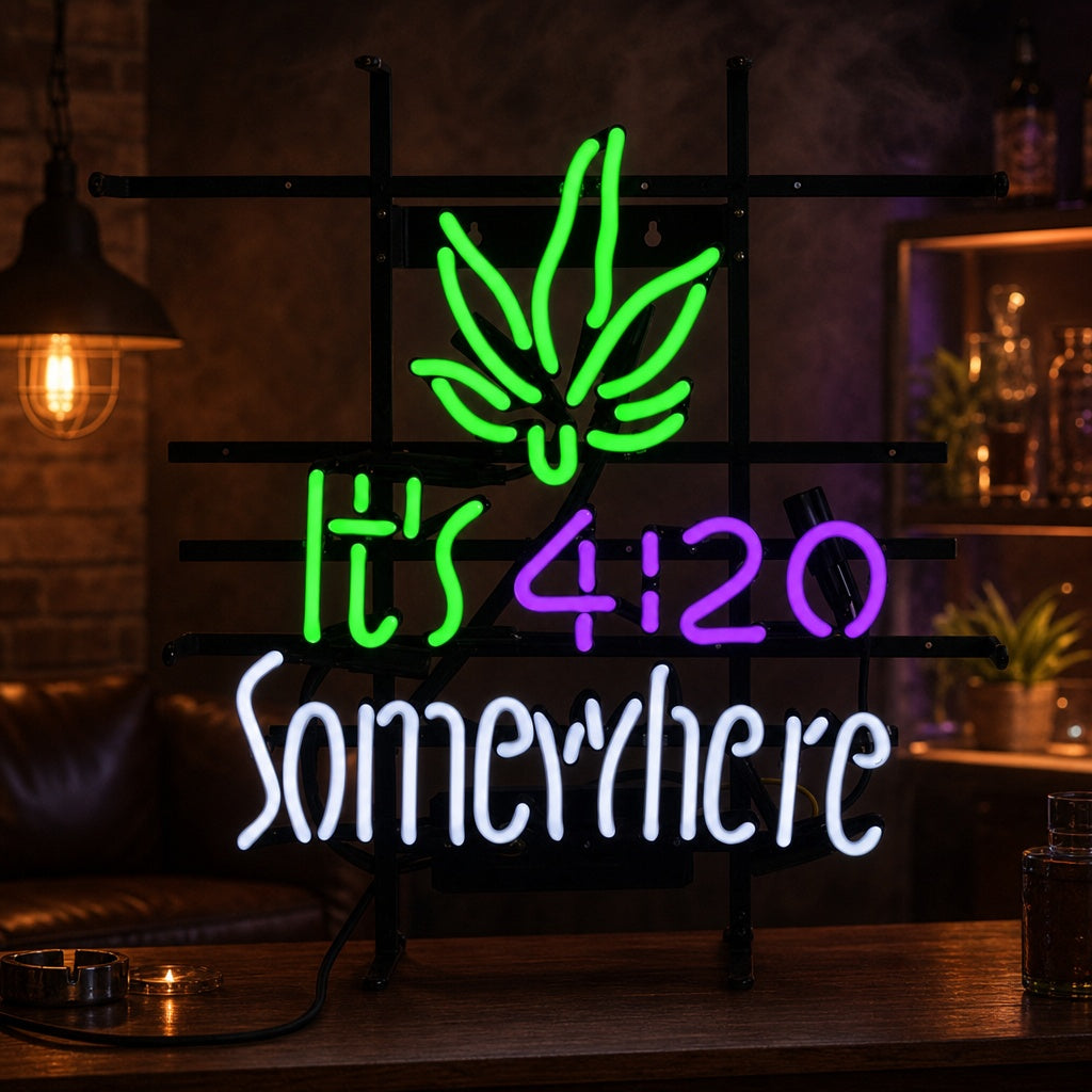 "Its 420 Somewhere" Neonskylt
