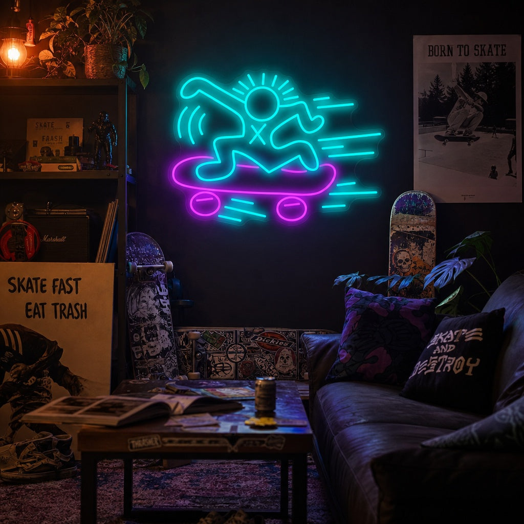 "Kh Skateboard" Neonskylt