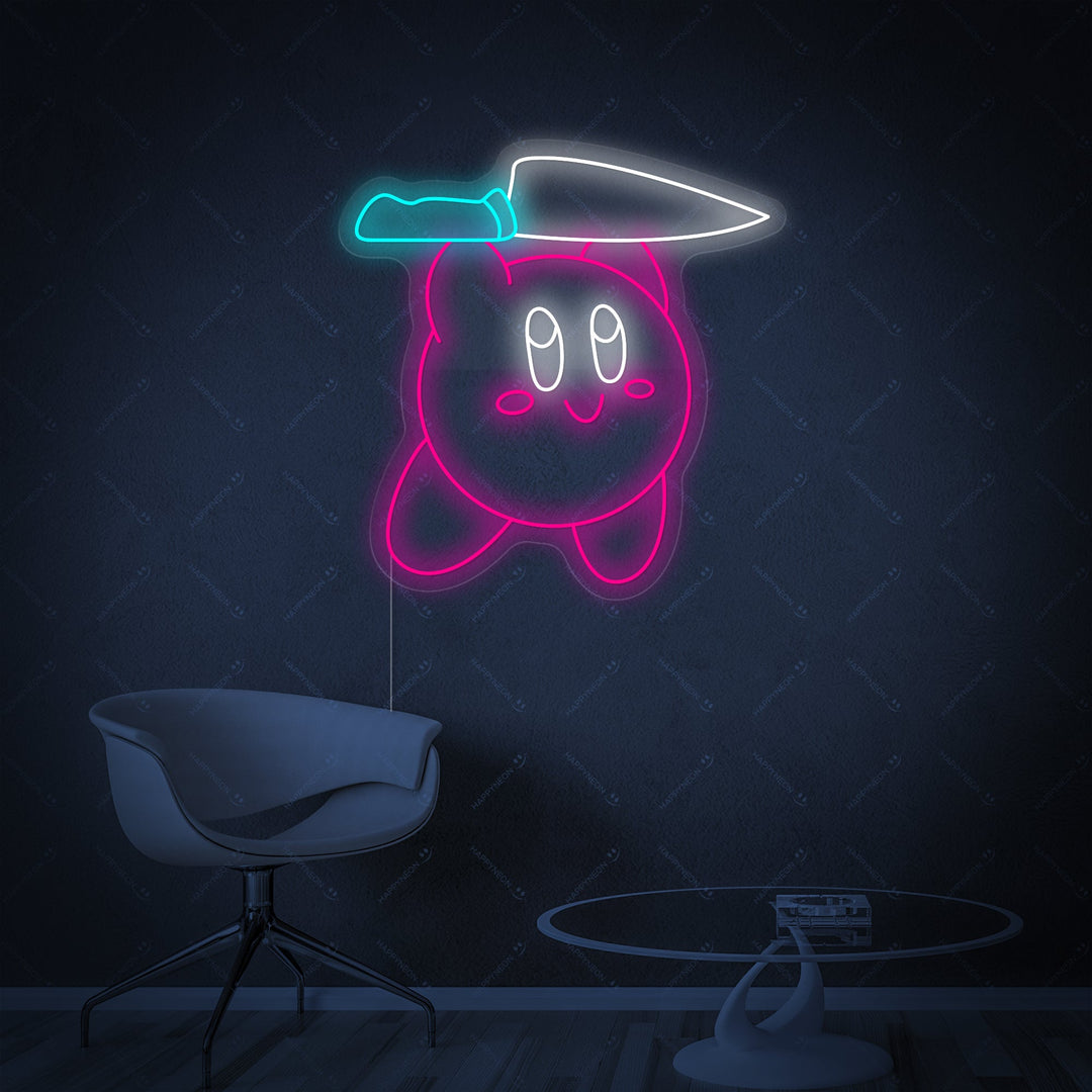 "Kirby med en kniv" Neonskylt
