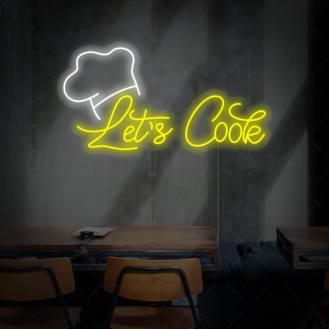 "Let's Cook" Neonskylt