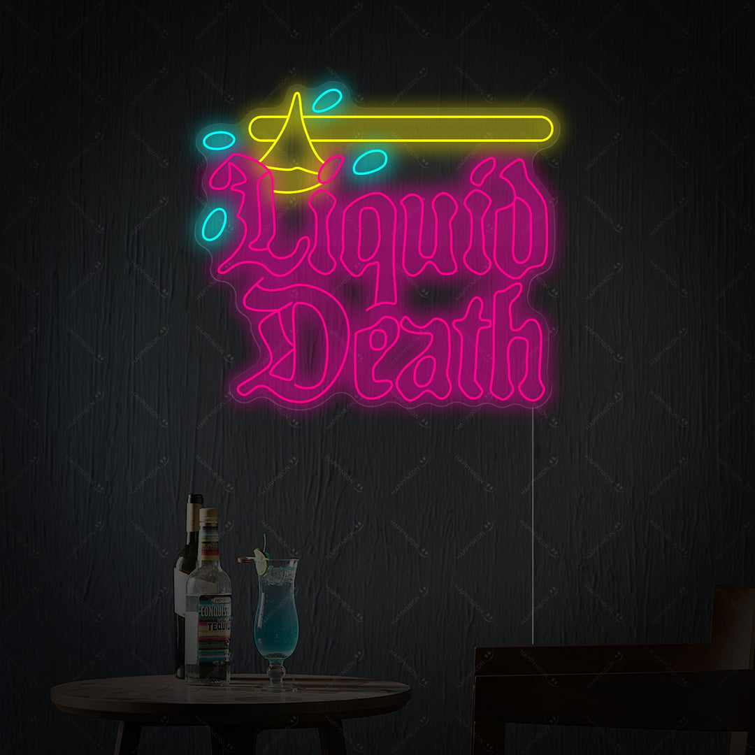 "Liquid Death" Neonskylt