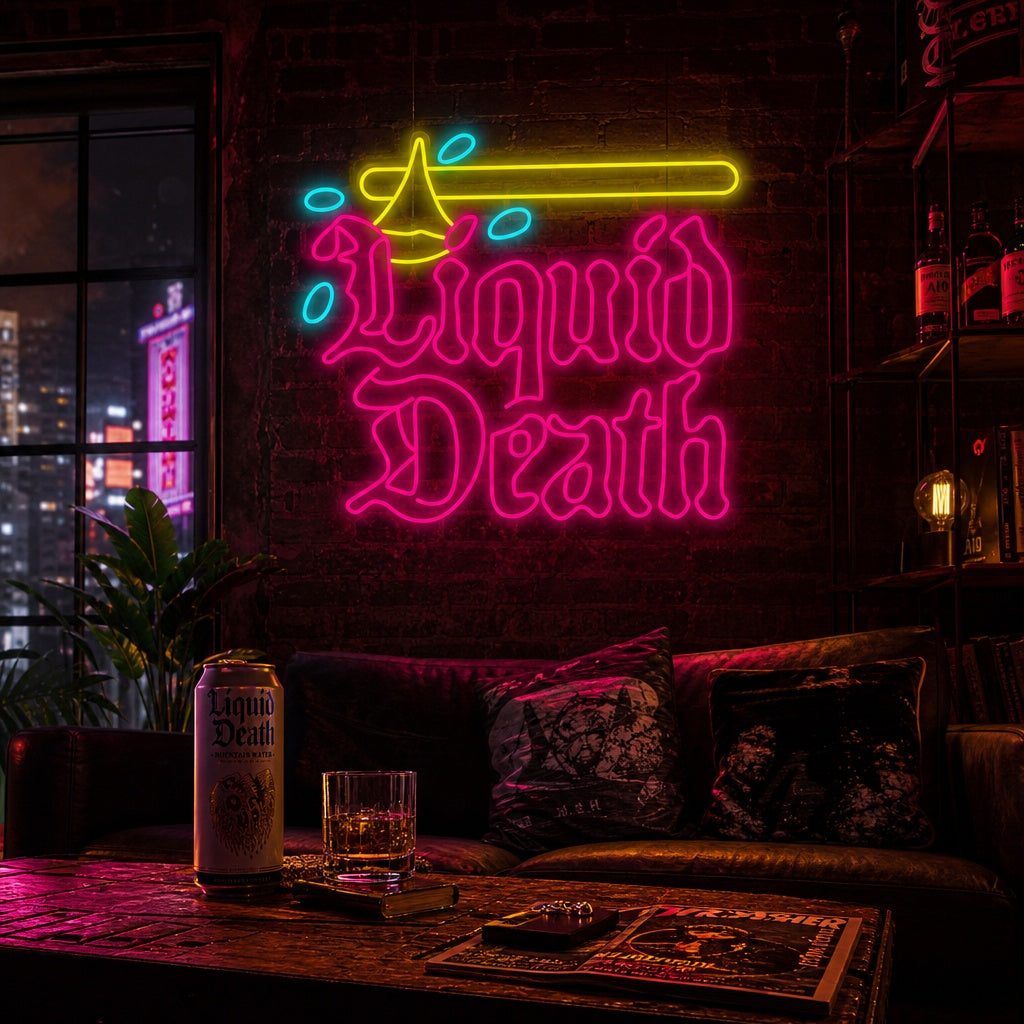 "Liquid Death" Neonskylt