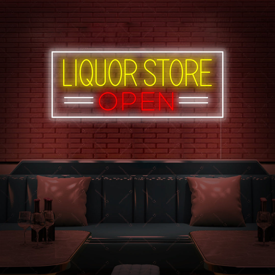 "Liquor Store Open" Neonskylt