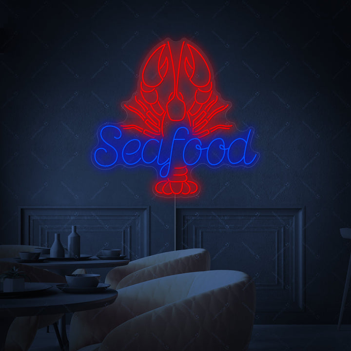 "Seafood" Neonskylt