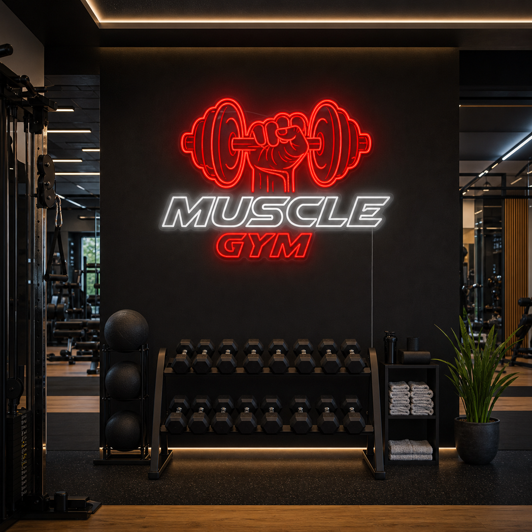 "Muscle Gym" Neonskylt