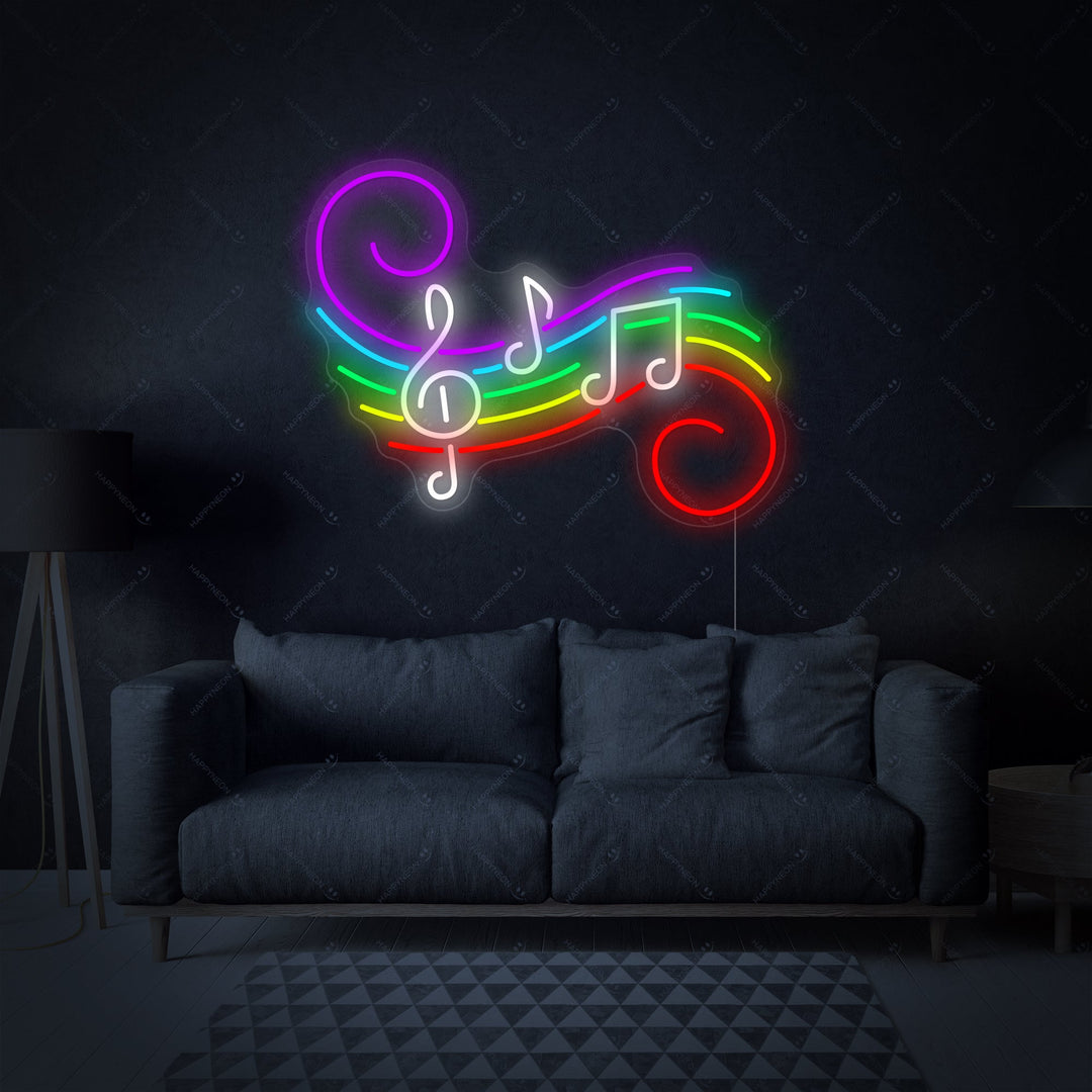 "Musikanteckningar" Neonskylt