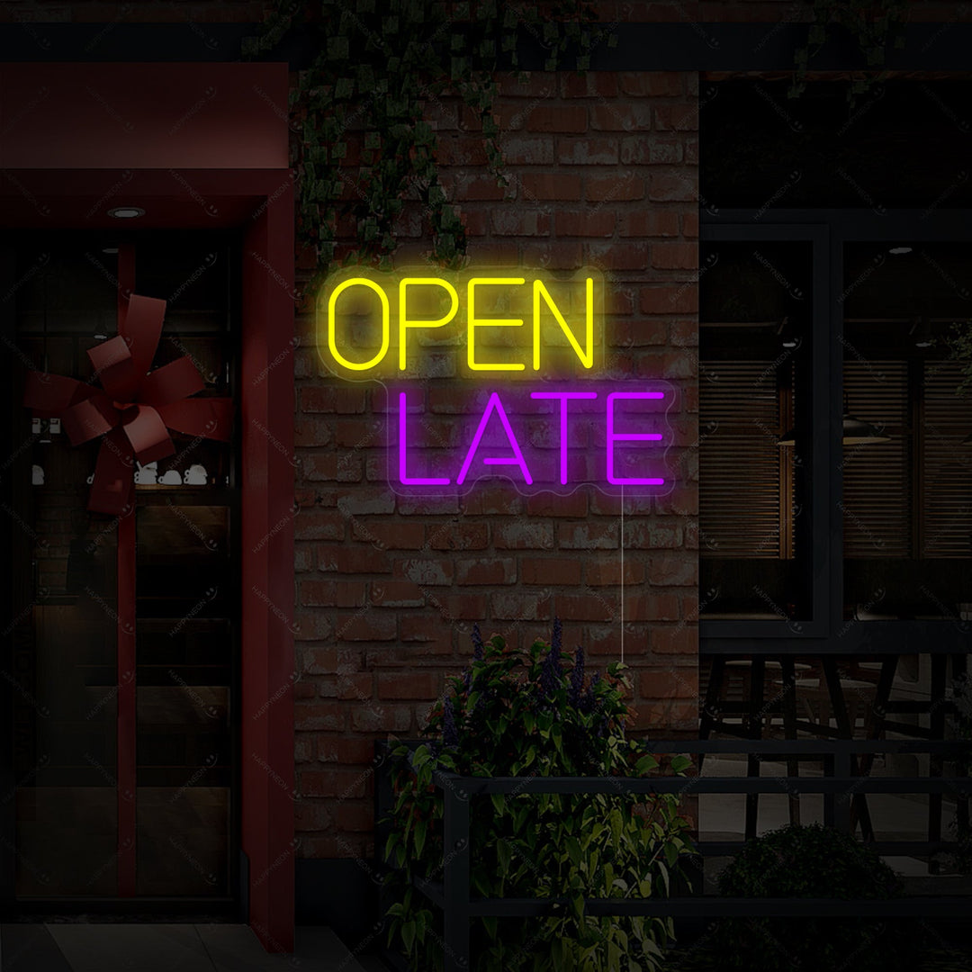 "Open Late" Neonskylt