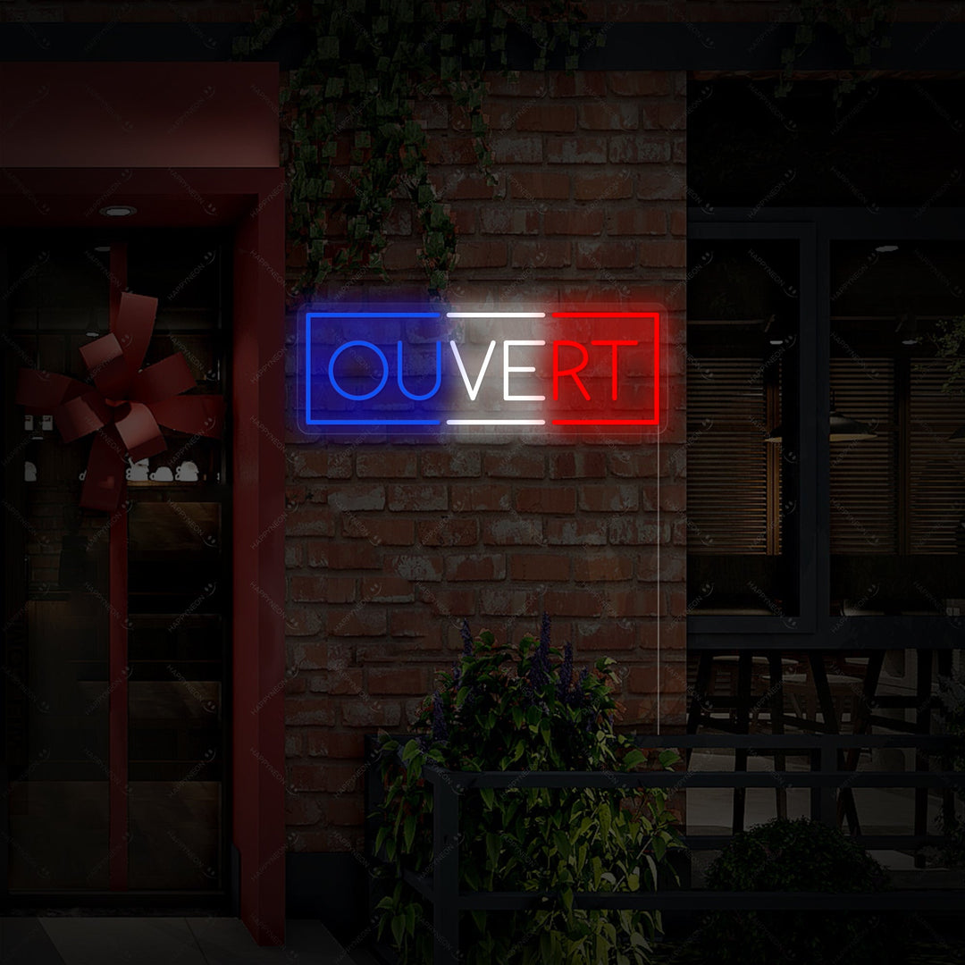 "Ouvert" Neonskylt