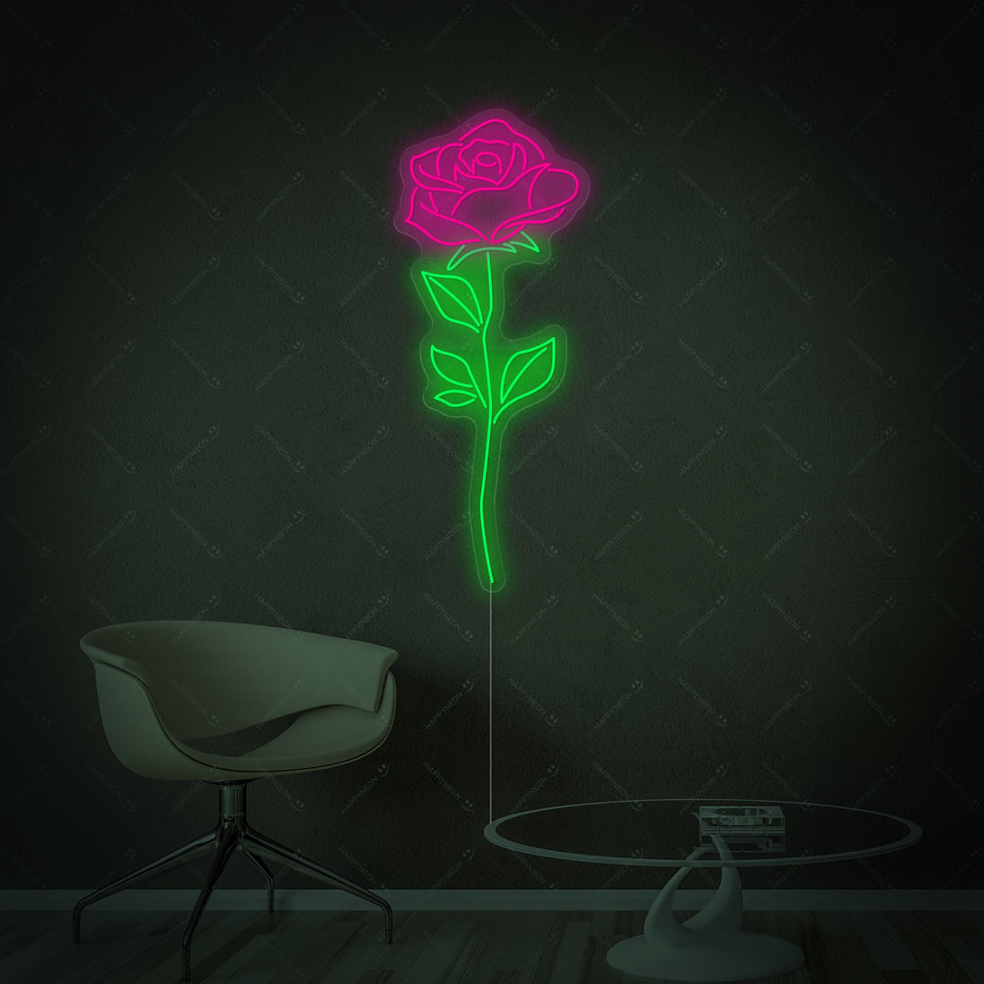 "Rosa ros" Neonskylt