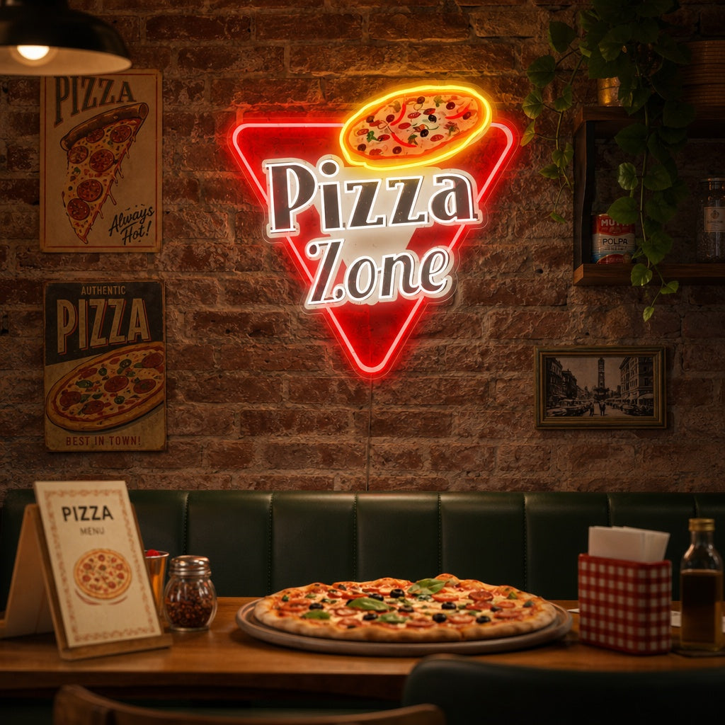 "Pizza Zone" Neonskylt