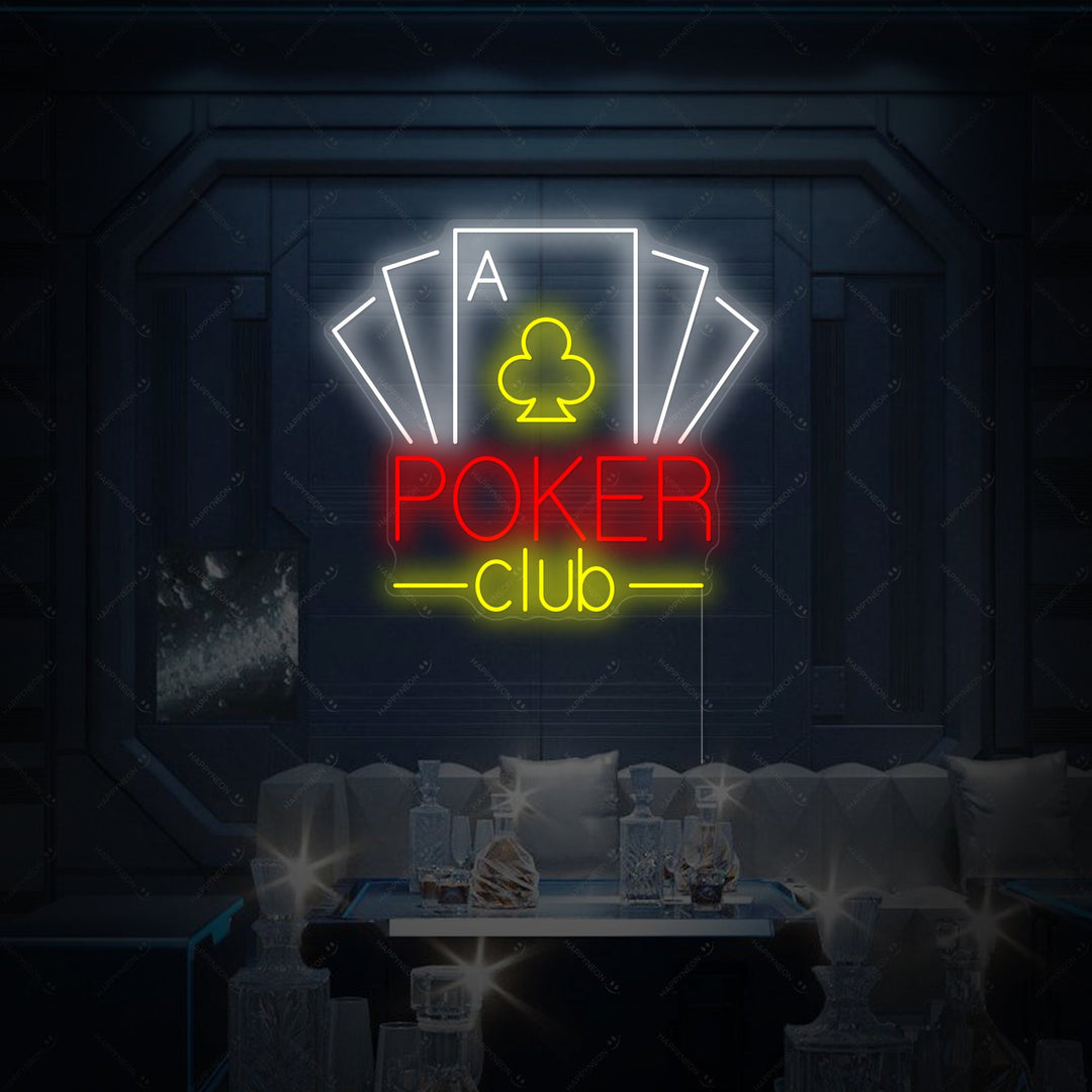 "Poker Club" Neonskylt