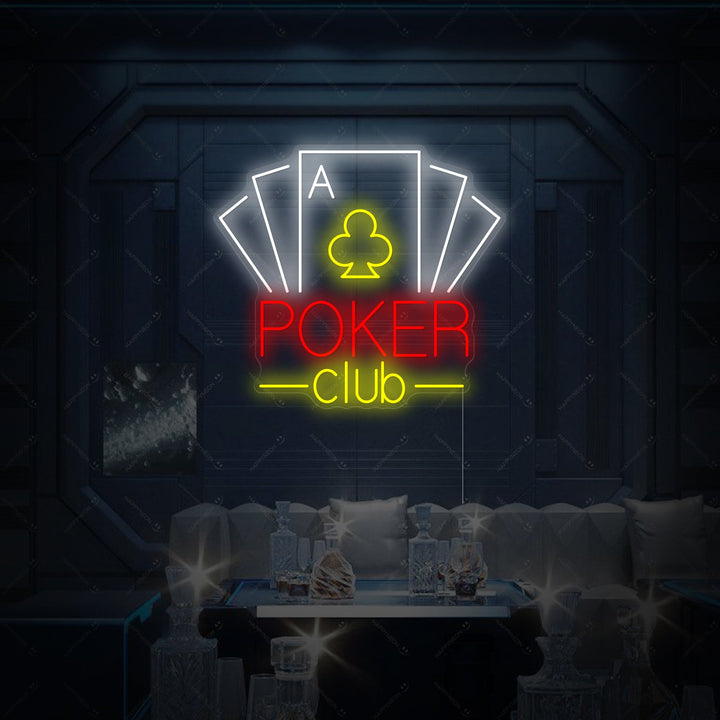 "Poker Club" Neonskylt