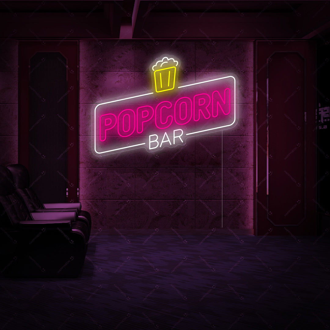 "Popcorn Bar" Neonskylt