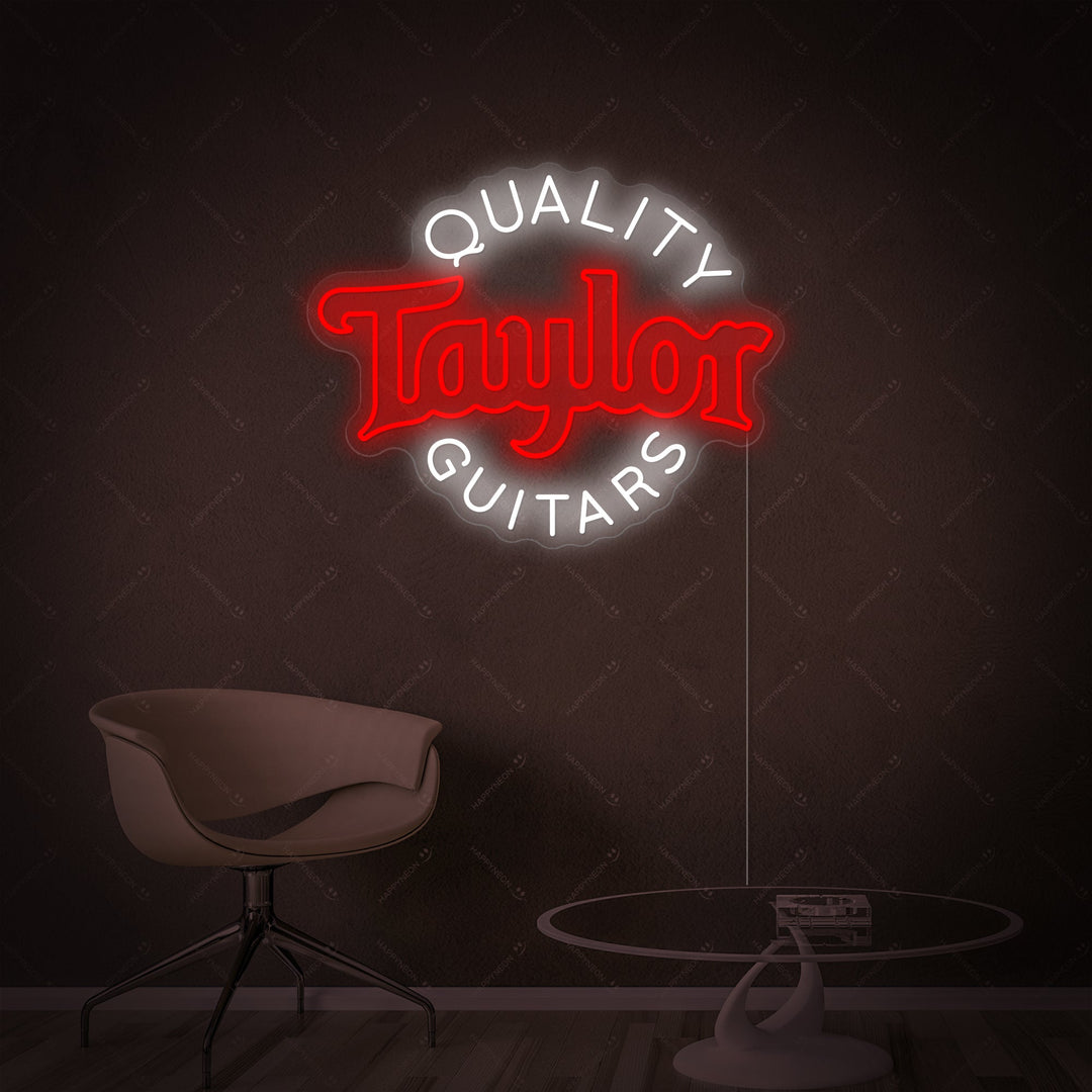 "Quality Taylor Guitars" Neonskylt