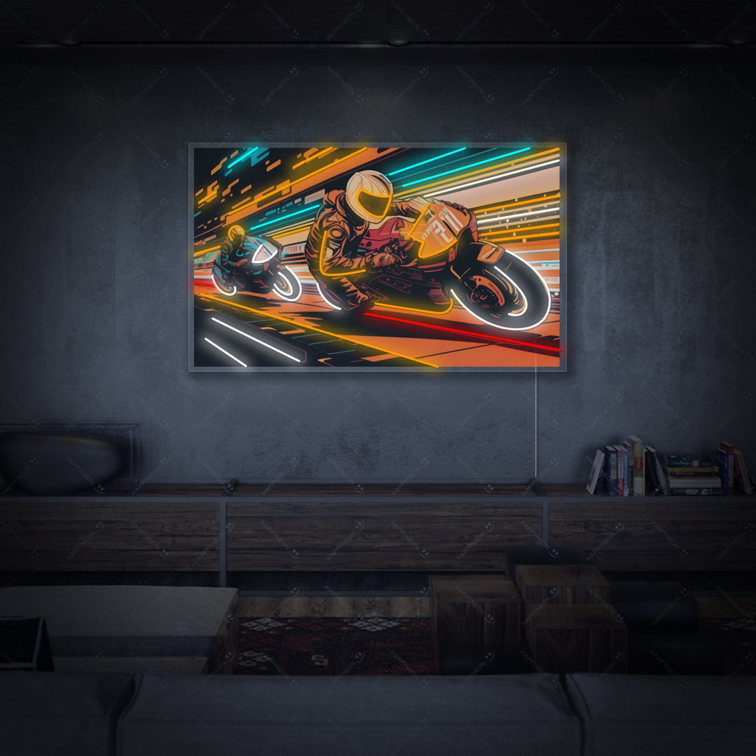 "Racing motorcykel" Neonskylt