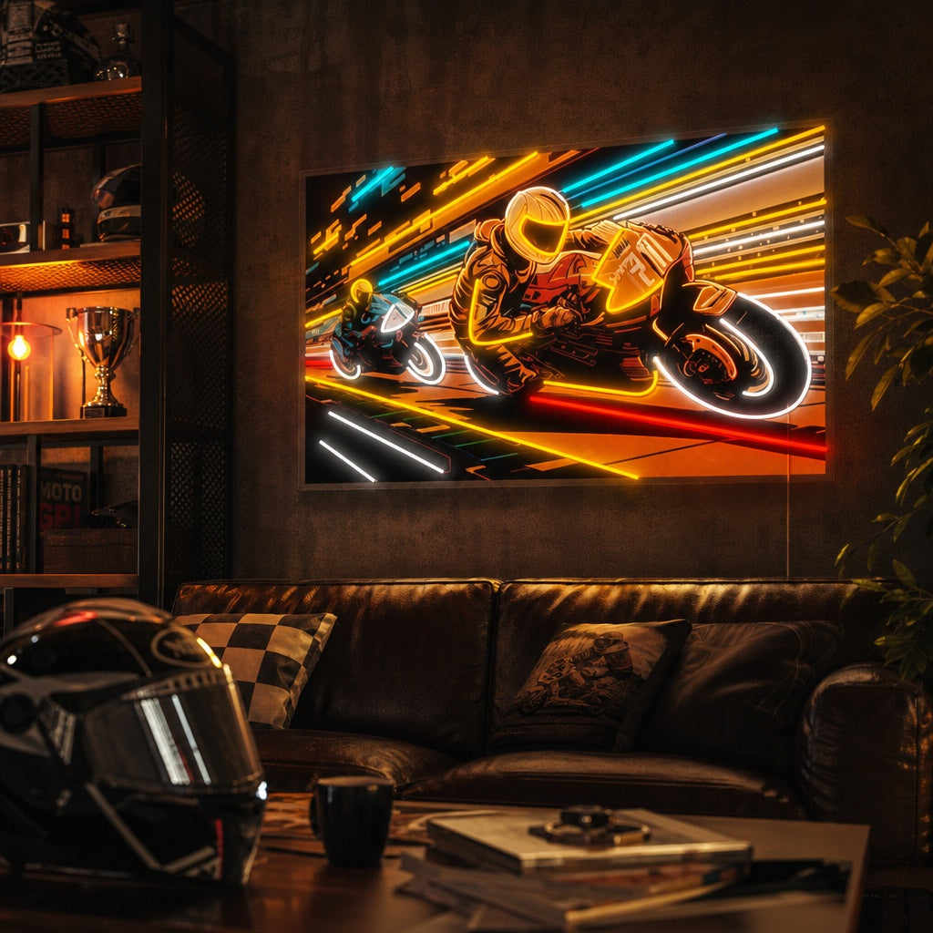 "Racing motorcykel" Neonskylt