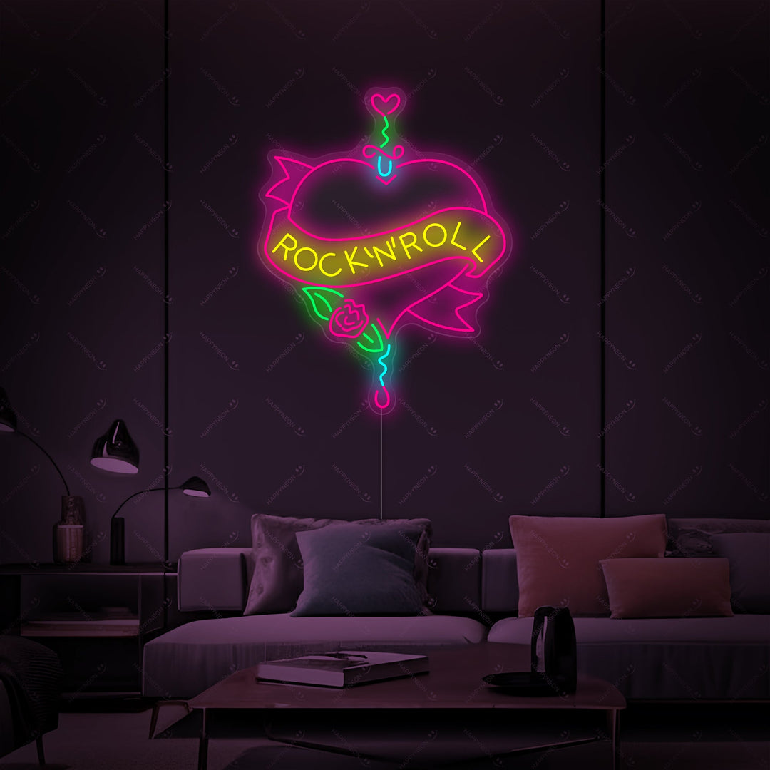 "Rock N Roll" Neonskylt