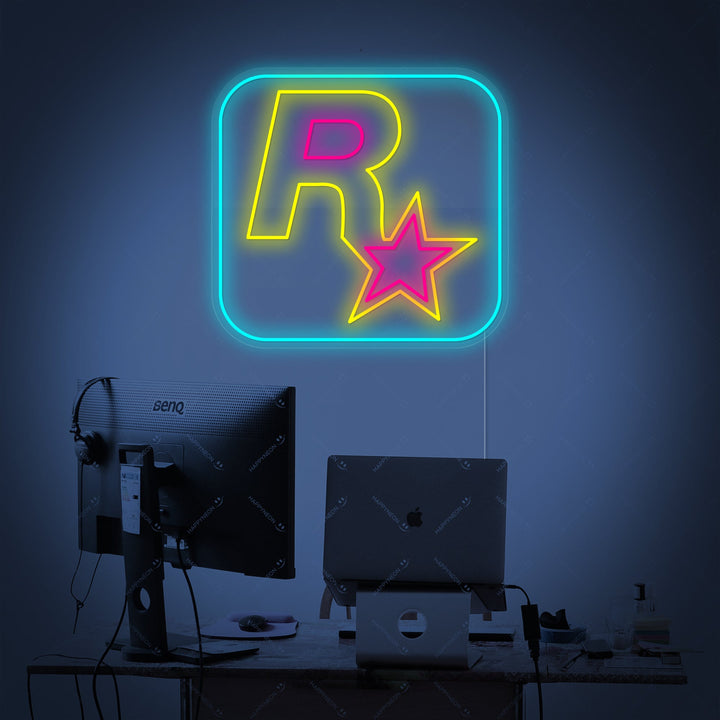 "Rockstar Games-logotyp" Neonskylt