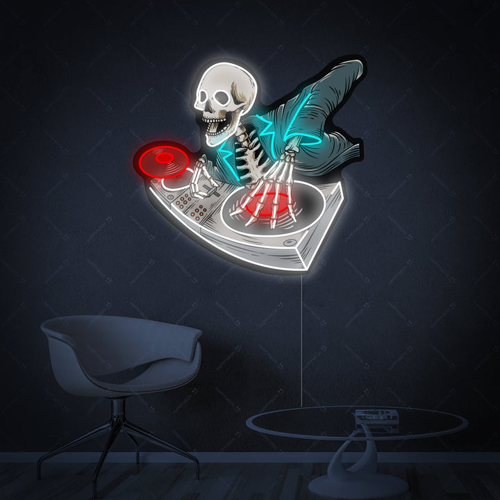"Skelett Dj" Neonskylt