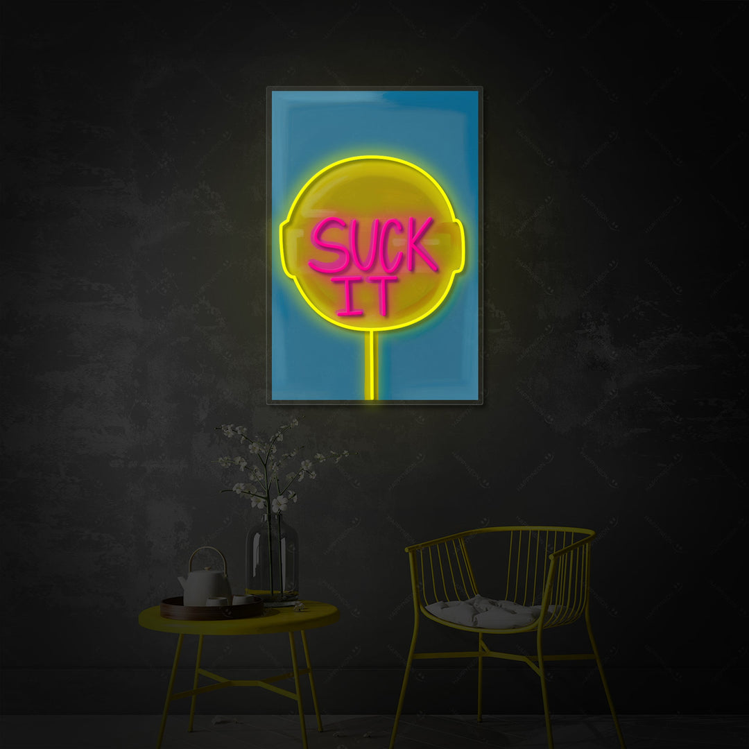 "Suck It Lollipop" Neonskylt