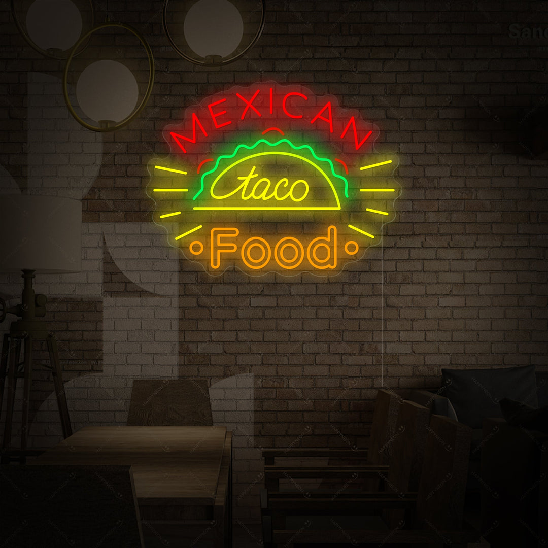 "Taco Mexican Food" Neonskylt