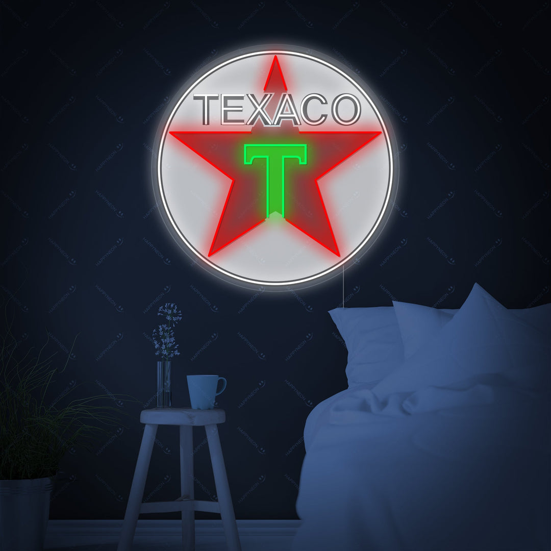 "Texaco Bensin" Neonskylt