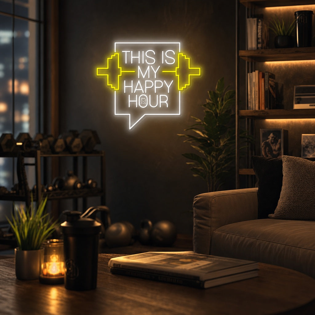 "This Is My Happy Hour" Neonskylt