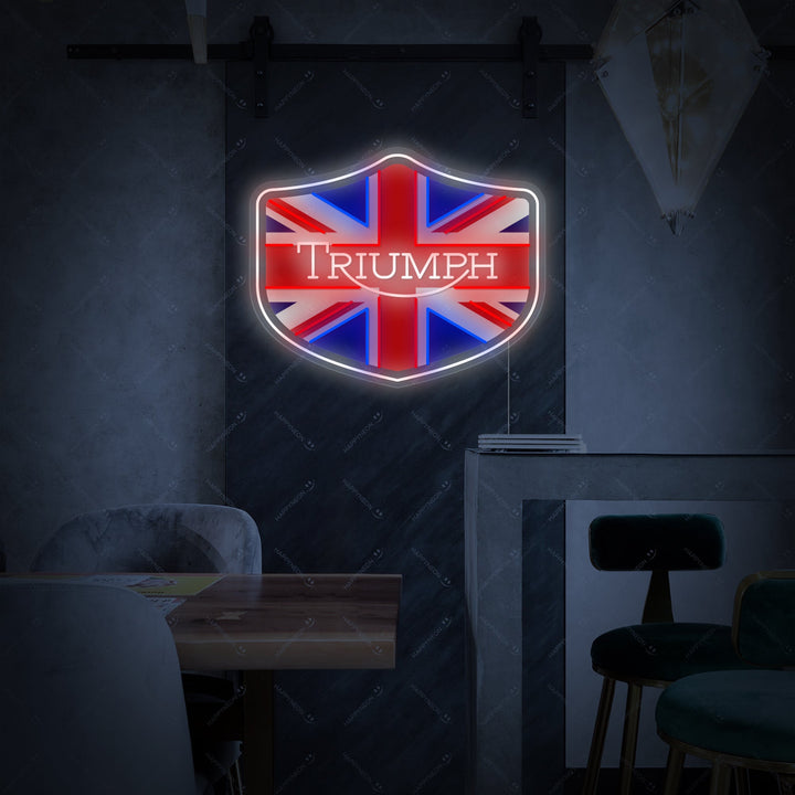"Triumph Union Jack-emblem" Neonskylt