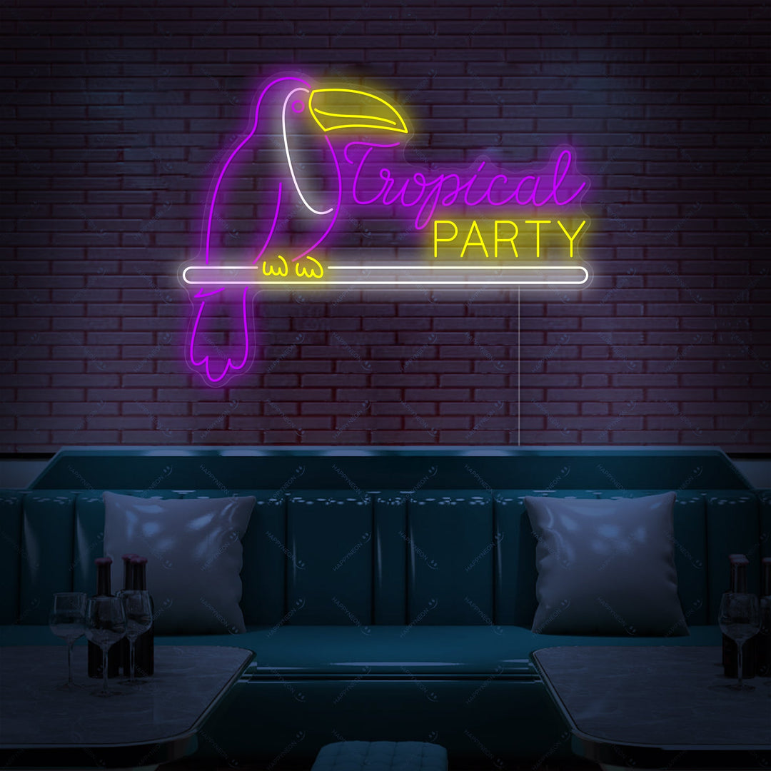 "Tropical Party" Neonskylt