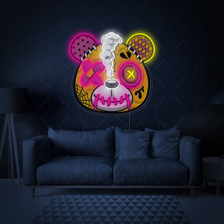 "Zombie Nallebjörn" Neonskylt