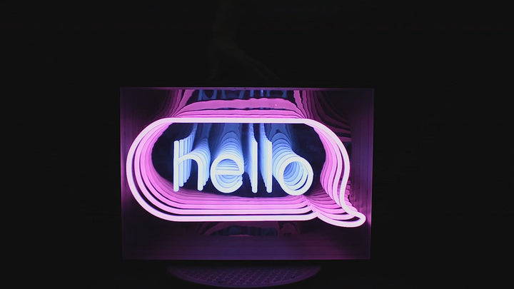 "Hello" 3D Infinity LED Neonskylt