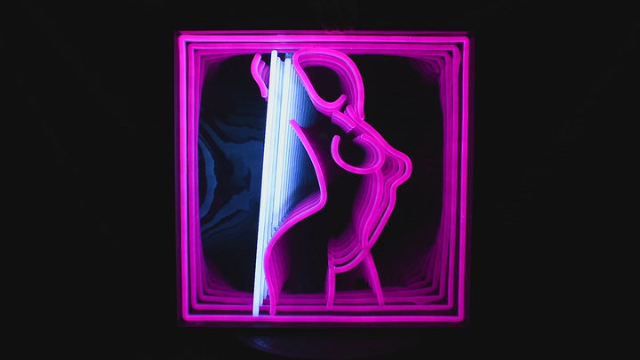 "Dacing Girl" 3D Infinity LED Neonskylt