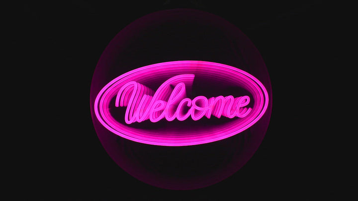 "Welcome" 3D Infinity LED Neonskylt
