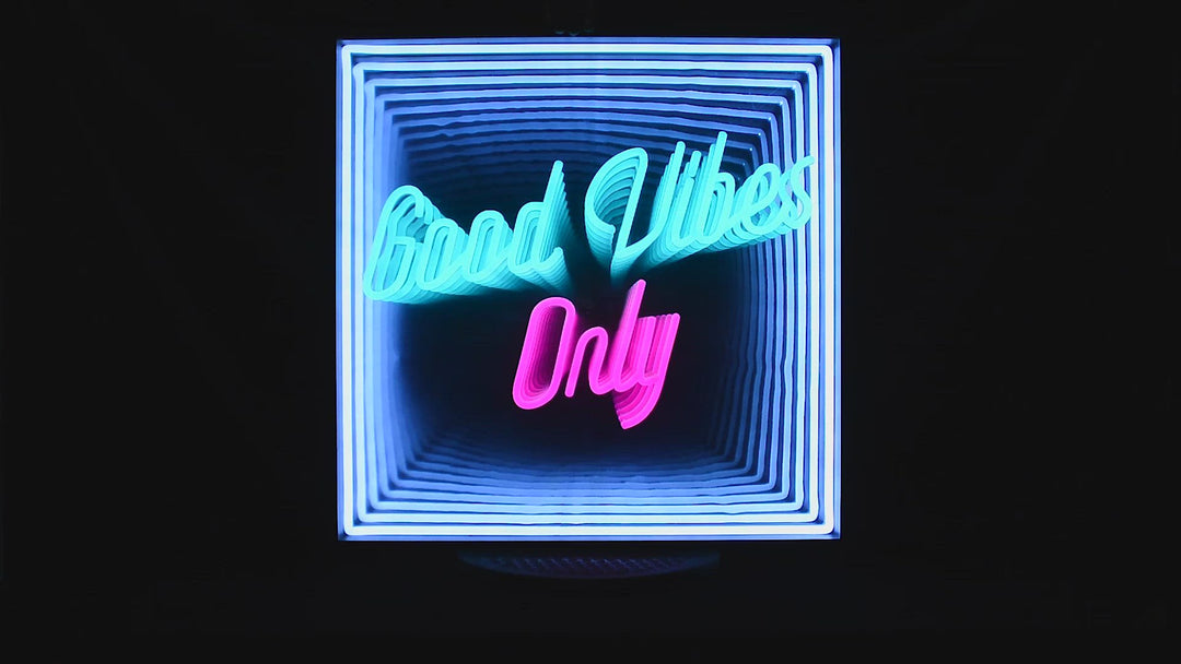 "Good Vibes Only" 3D Infinity LED Neonskylt