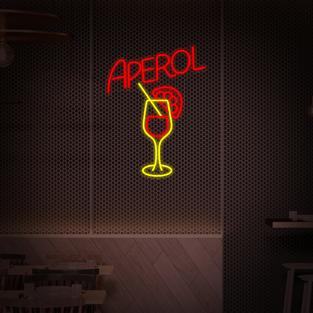 "Aperol Bar Och Bägare" Neonskylt