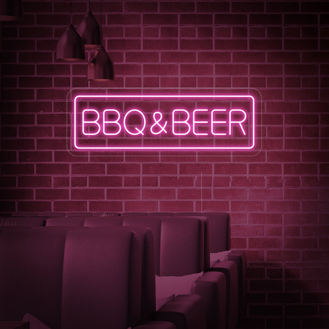 "BBQ Beer" Neonskylt