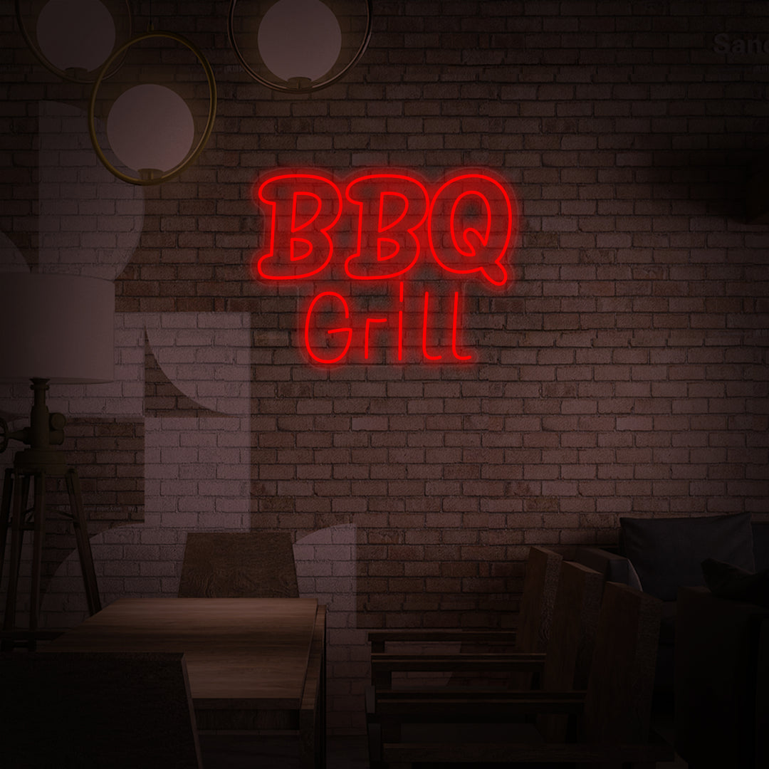 "BBQ Grill" Neonskylt