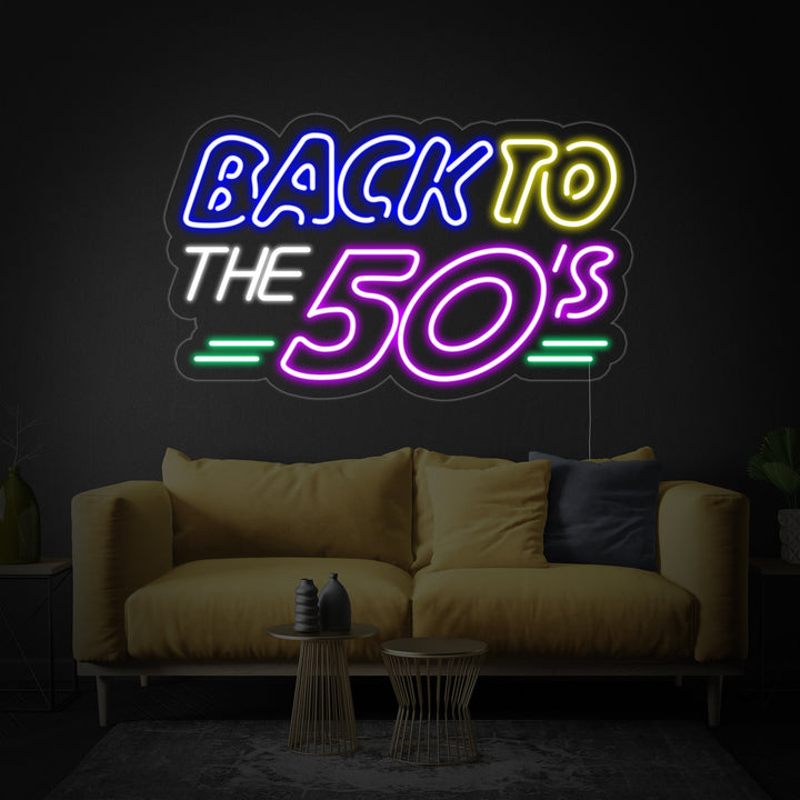 "Back To The 50s" Neonskylt