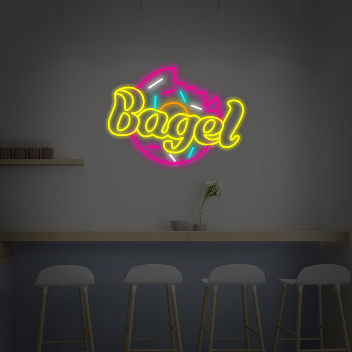 "Bagel För Bageri Tårta Butik" Neonskylt
