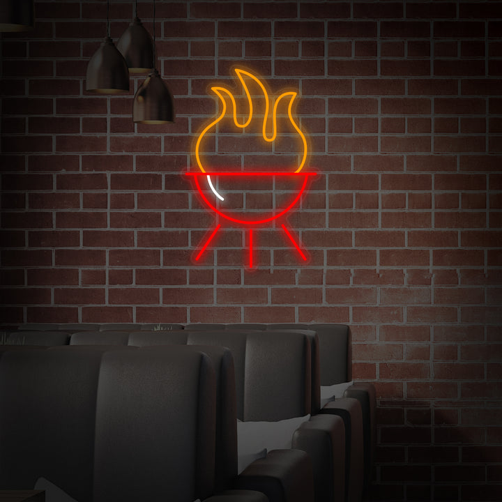 "Grillrestaurang Och Grillning" Neonskylt