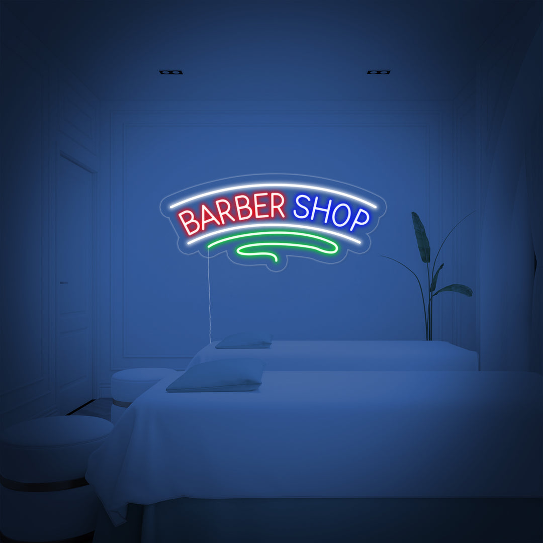 "Hårklipp, Barber Shop" Neonskylt