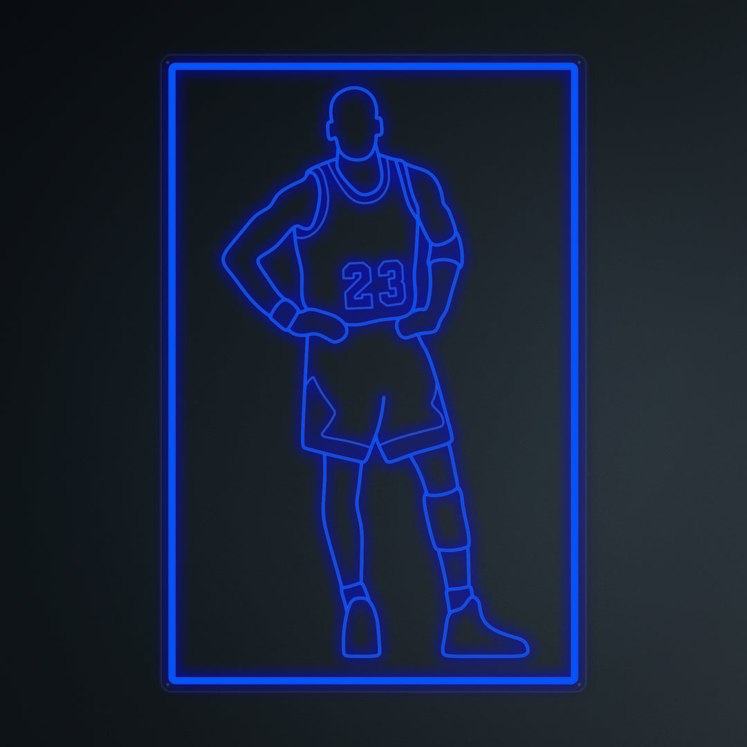 "Basketbollspelare 23" Mini Neon Skylt