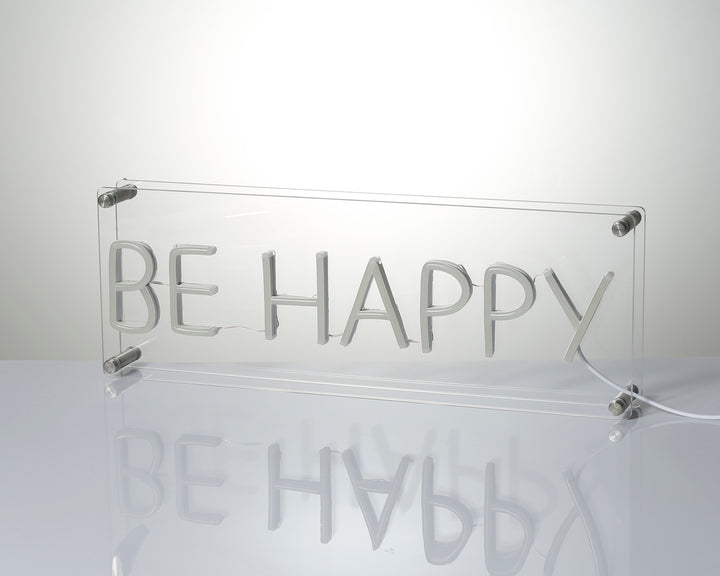"Be Happy" Skrivbords LED Neonskylt