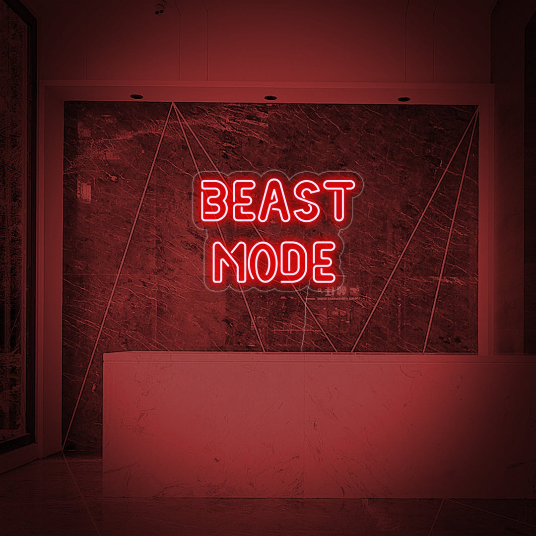 "Beast Mode, Gym Decor, Gym Quotes, Fitness Quotes, Workout Quotes" Neonskylt