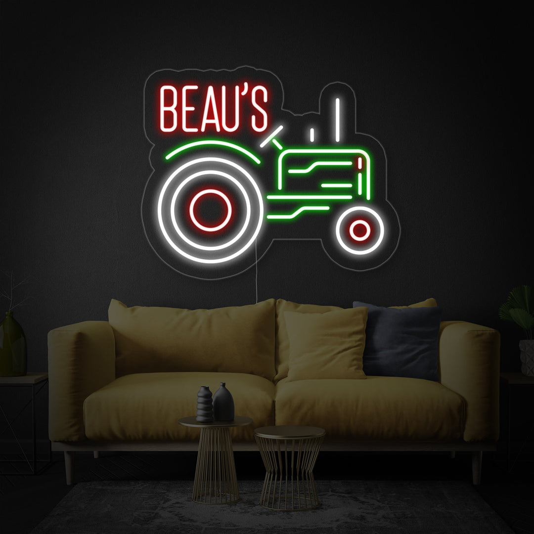"Beau Tractor" Neonskylt