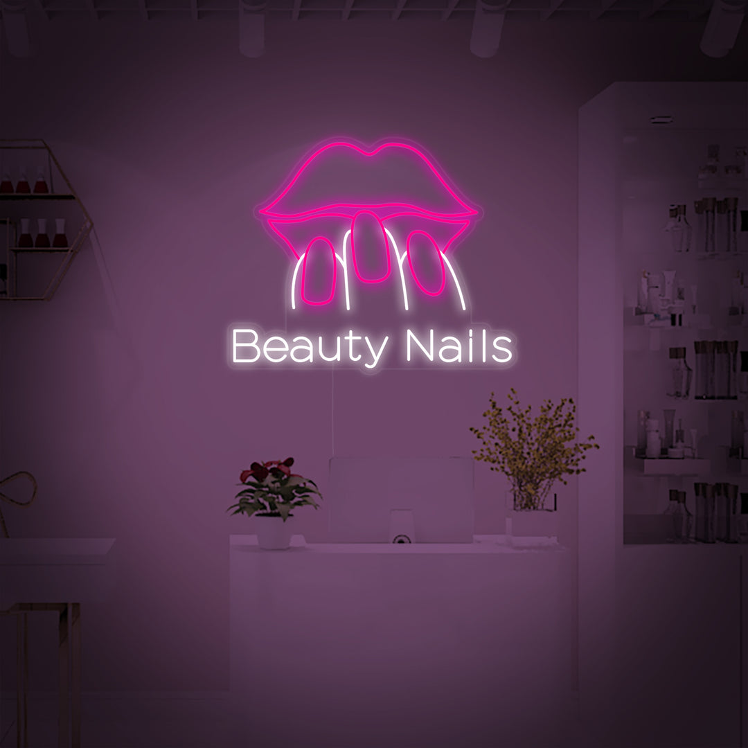 "Beauty Nails" Neonskylt