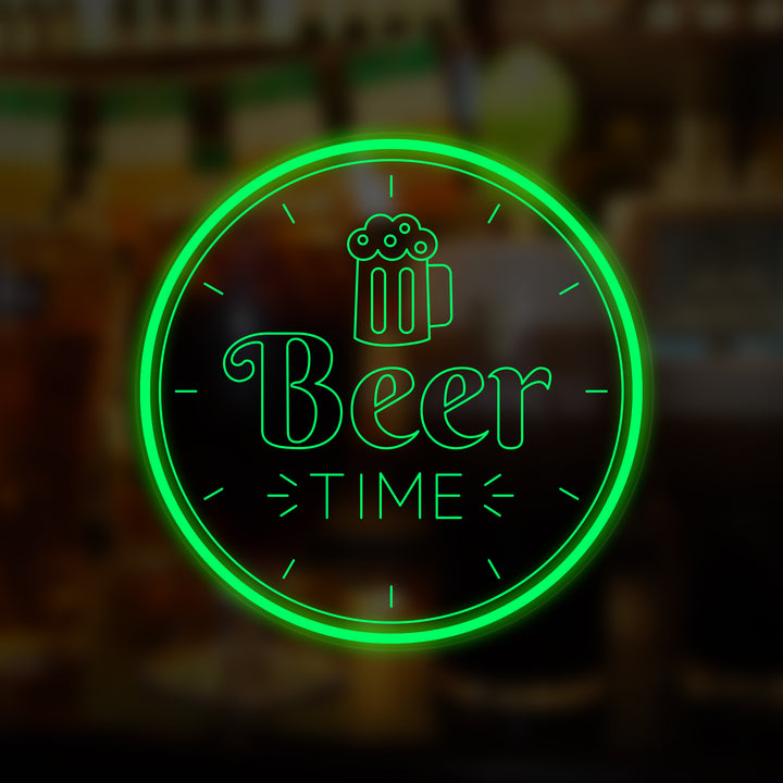 "Beer Time Bar Öl" Mini Neon Skylt