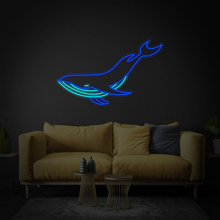"Blåval" Neonskylt